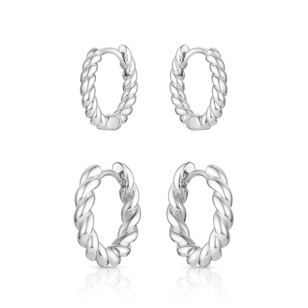 Twisted Up Hoop Earring Set