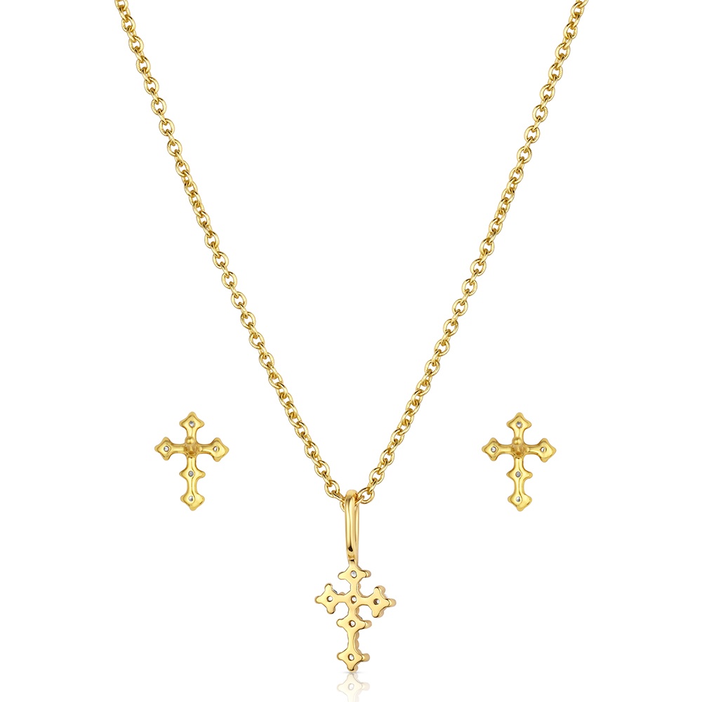 Mighty Golden Cross Jewelry Set