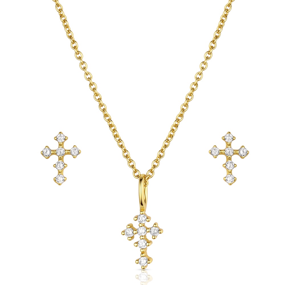 Mighty Golden Cross Jewelry Set