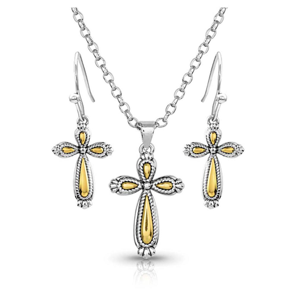 Gleaming Faith Cross Jewelry Set