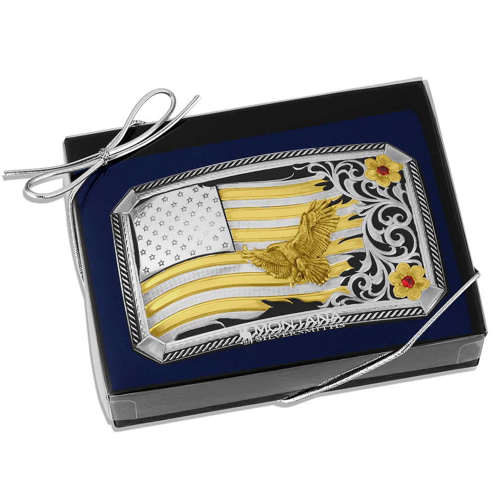Noble Pride American Made Buckle With Eagle | Montana Silversmiths