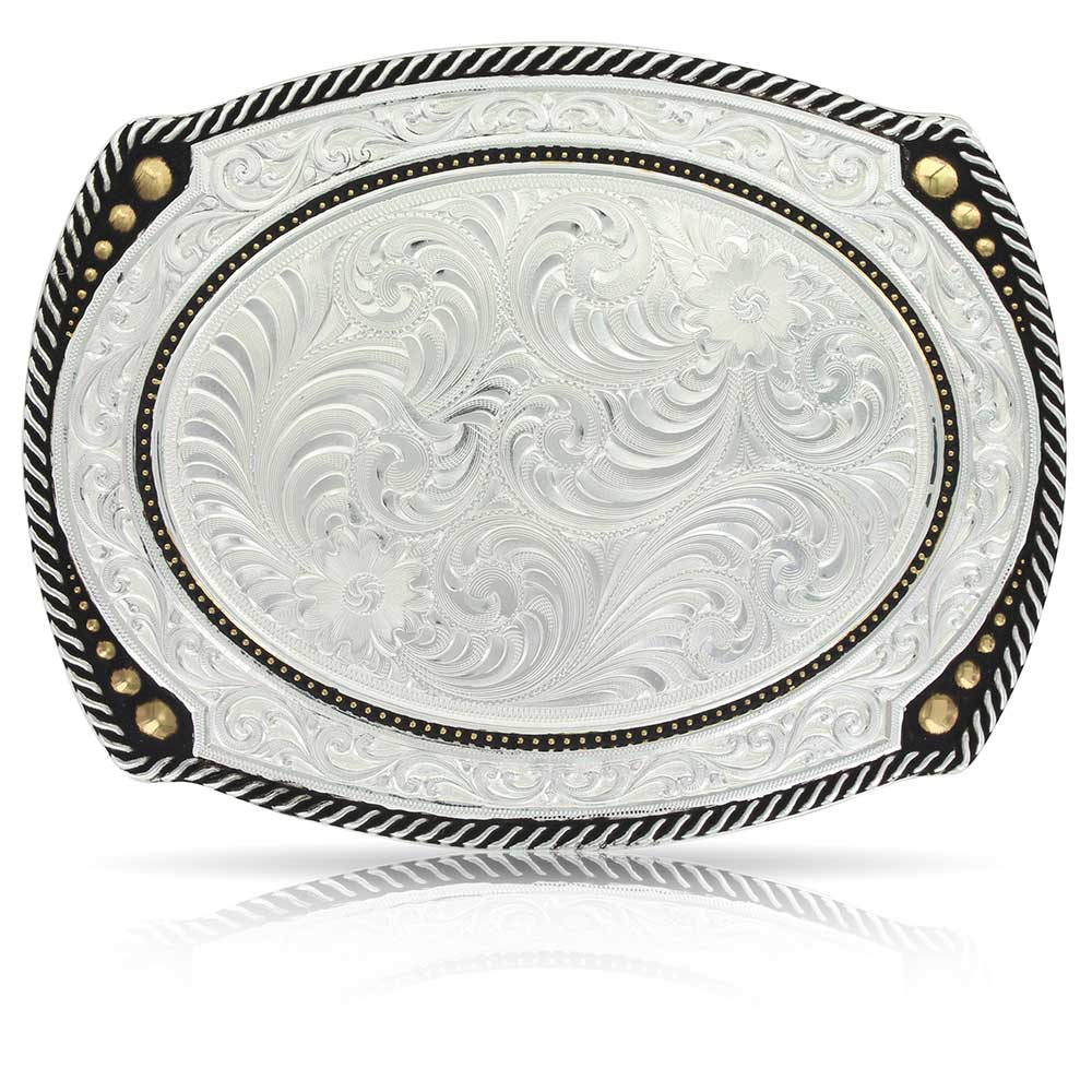 Custom Two Tone Roped Cameo Buckle (4"x3.02")