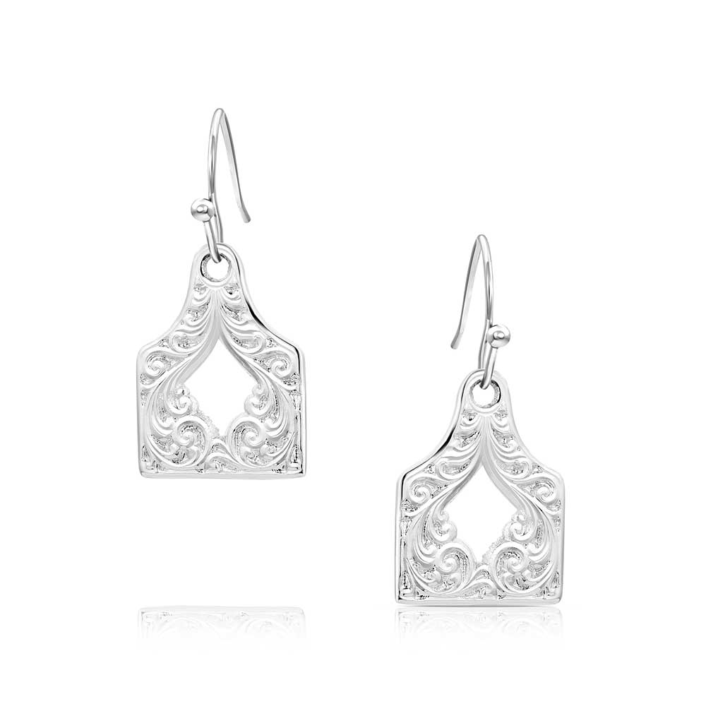 Out West Cow Tag Earrings