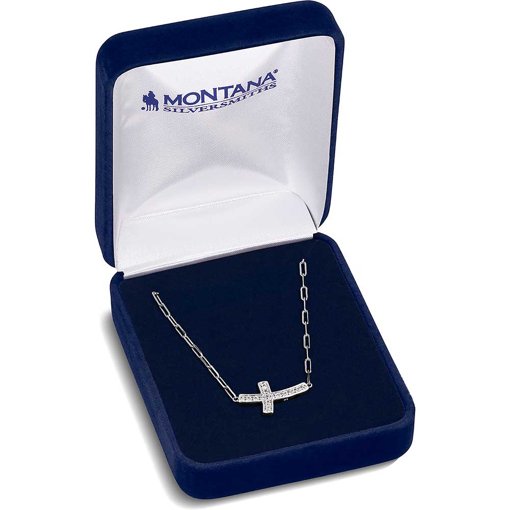 Lean on Me Crystal Cross Necklace