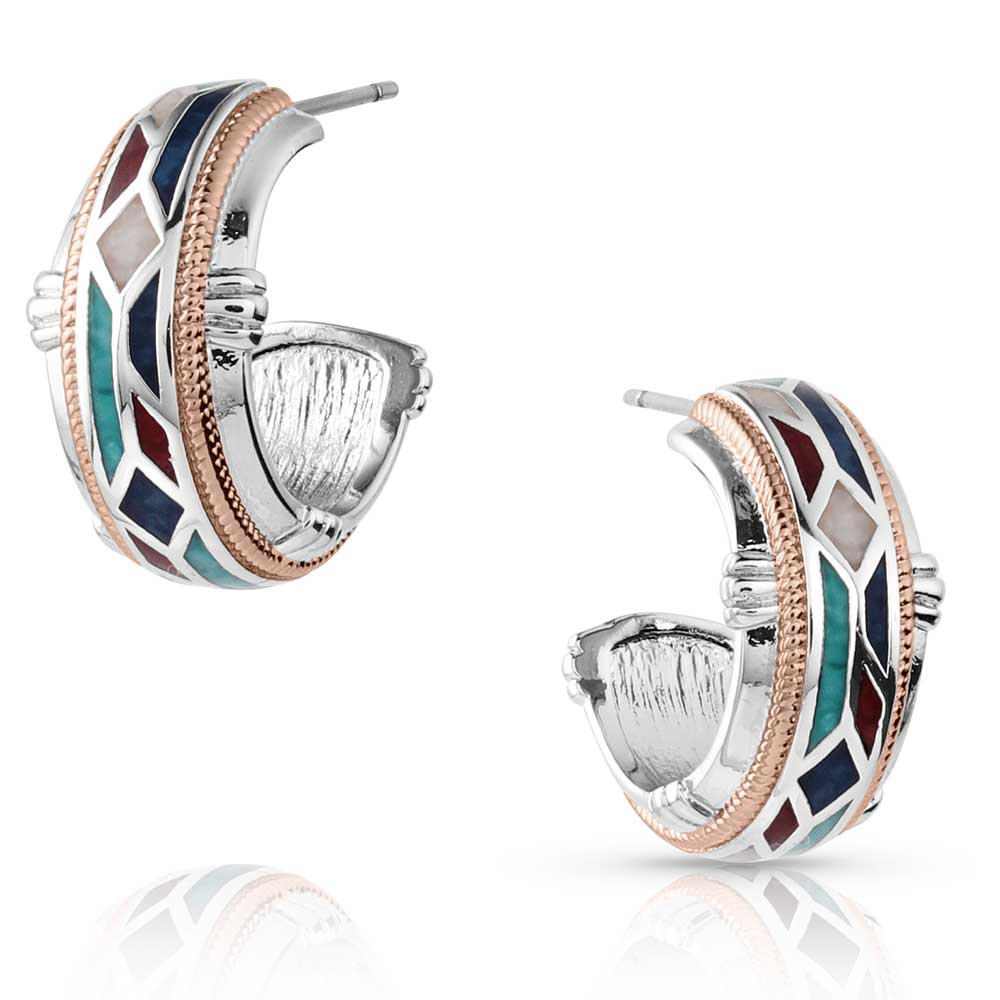 Western Mosaic Hoop Earrings