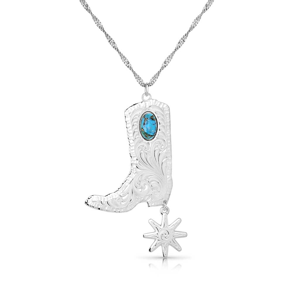 Chiseled Boots & Spurs Turquoise Necklace