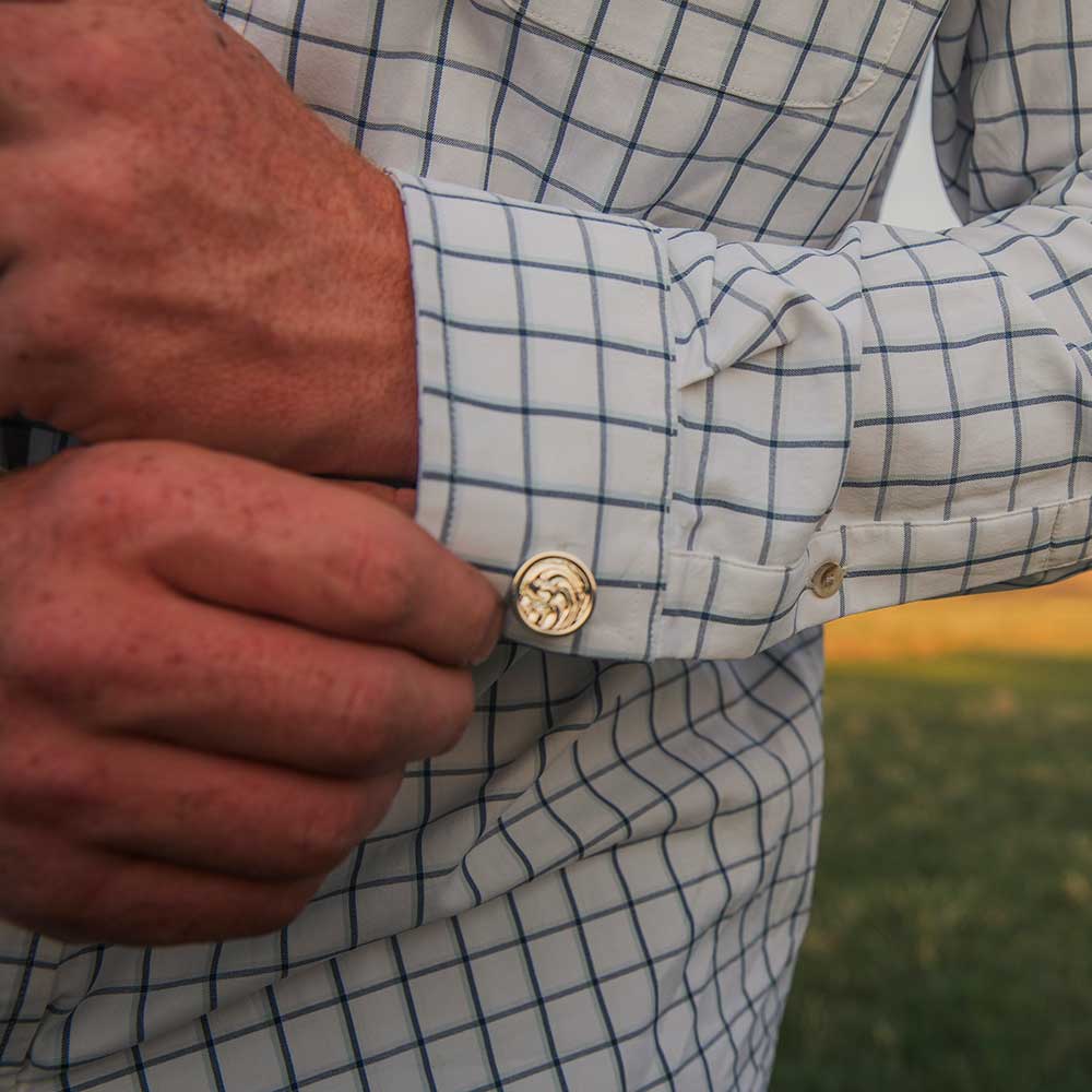 Round Engraved Cuff Links