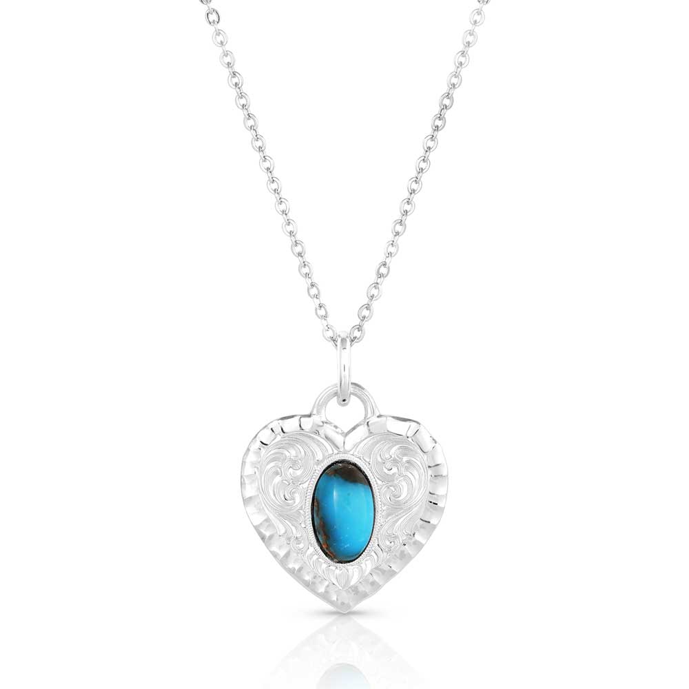 Chiseled Heart Turquoise Necklace