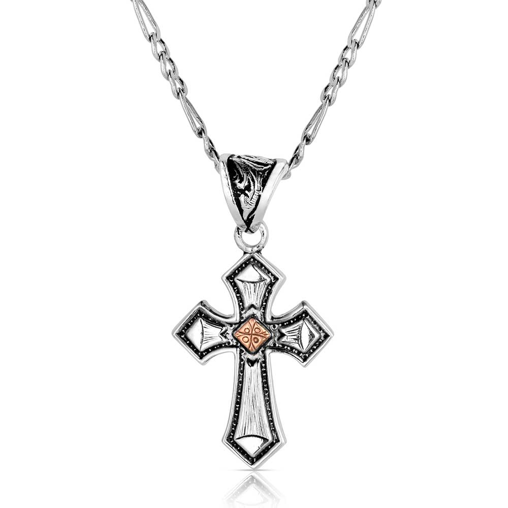 Antique Copper Diamond Cross