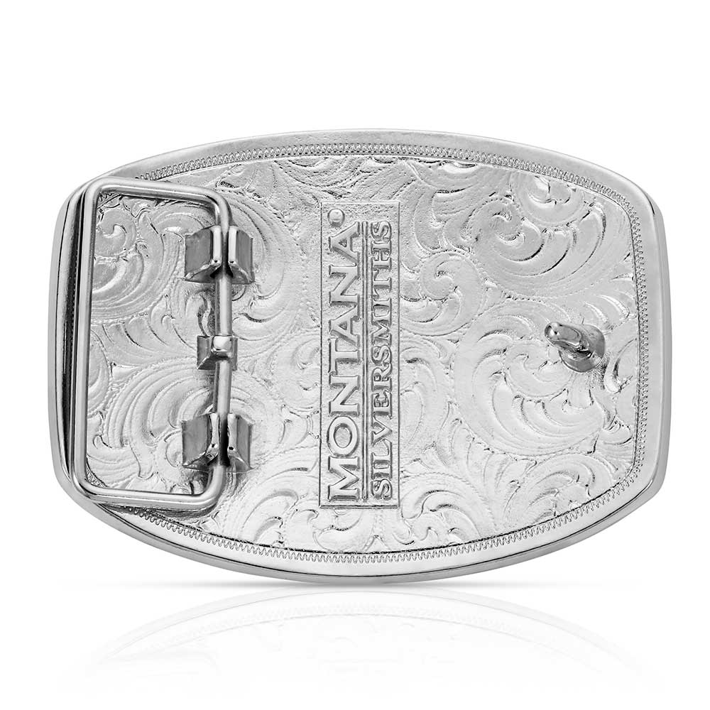 Tri-Color Texas Longhorn Attitude Buckle | Montana Silversmiths