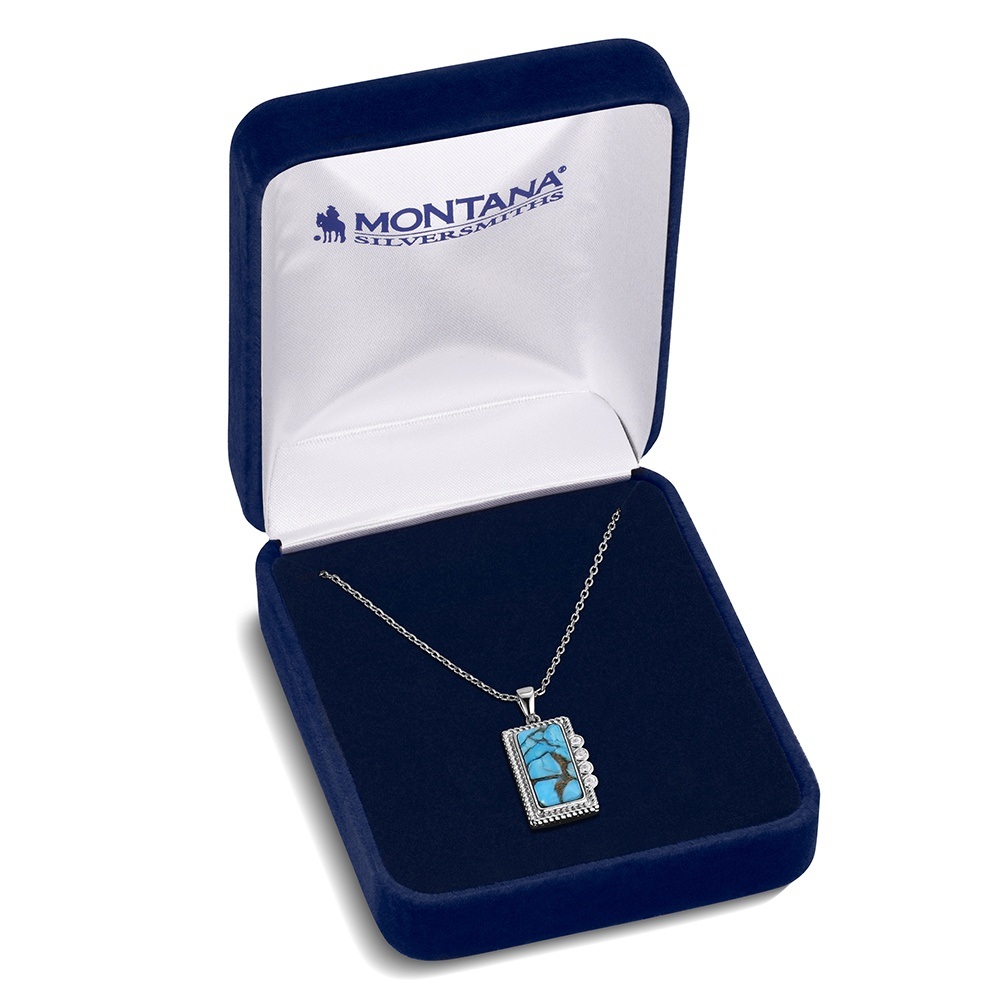 あつ様 No.2629 レインボームーンストーン、ブルーサファイア チャーム Summer Rain Turquoise Necklace | Montana Silversmiths