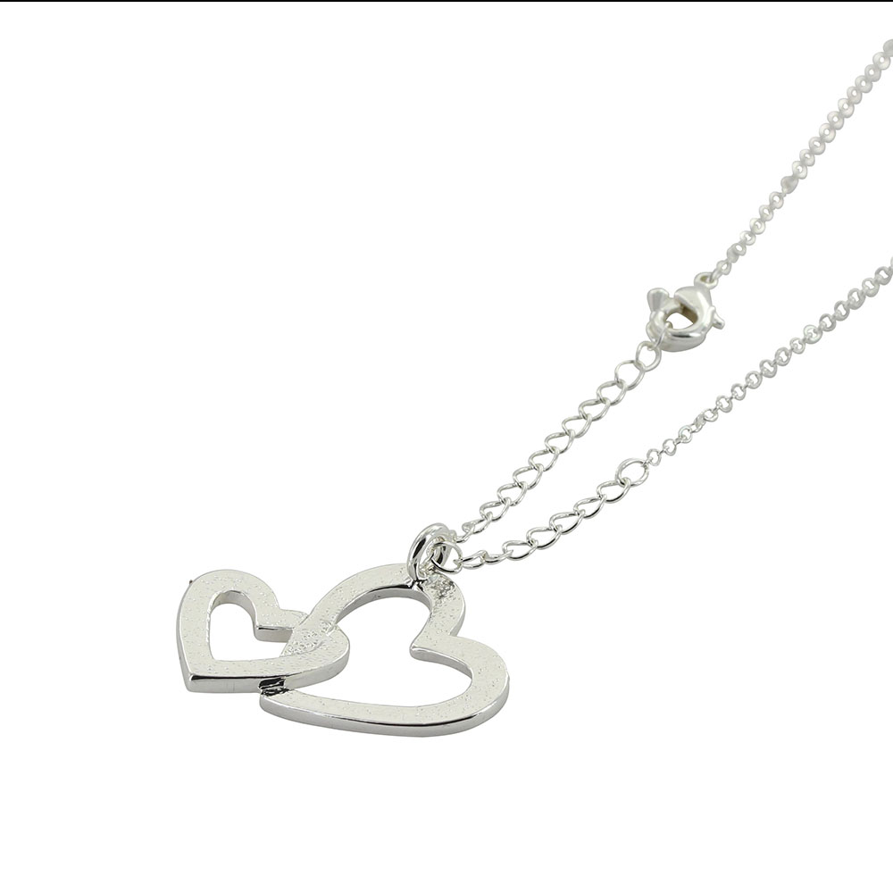 Double Heart with Crystal Necklace
