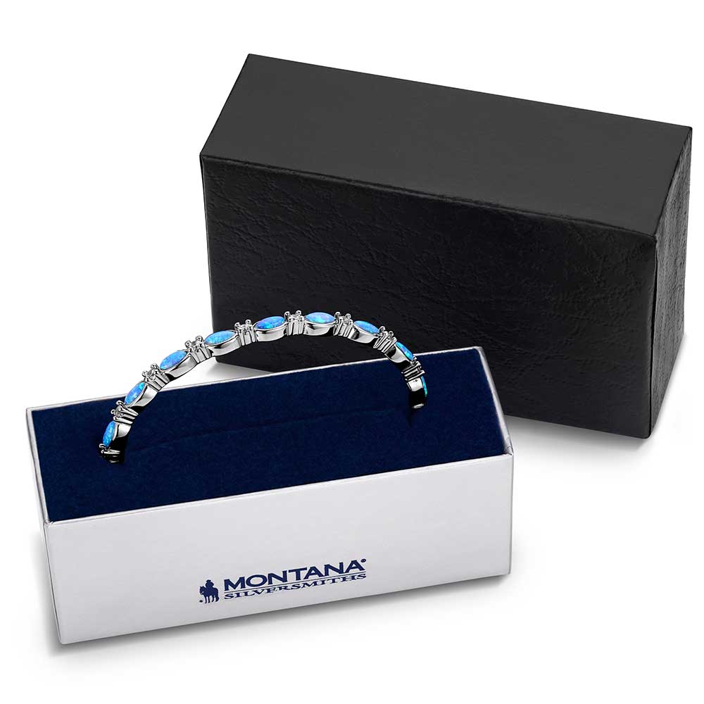 Moonlit Night Crystal Opal Cuff Bracelet | Montana Silversmiths