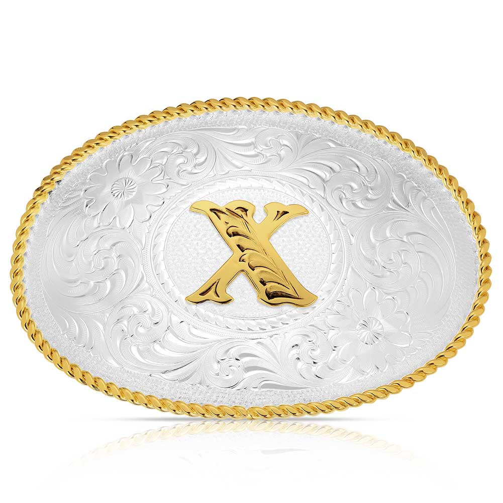 Initial E Letter Name Tag Monogram Chrome Belt Buckle Buckles