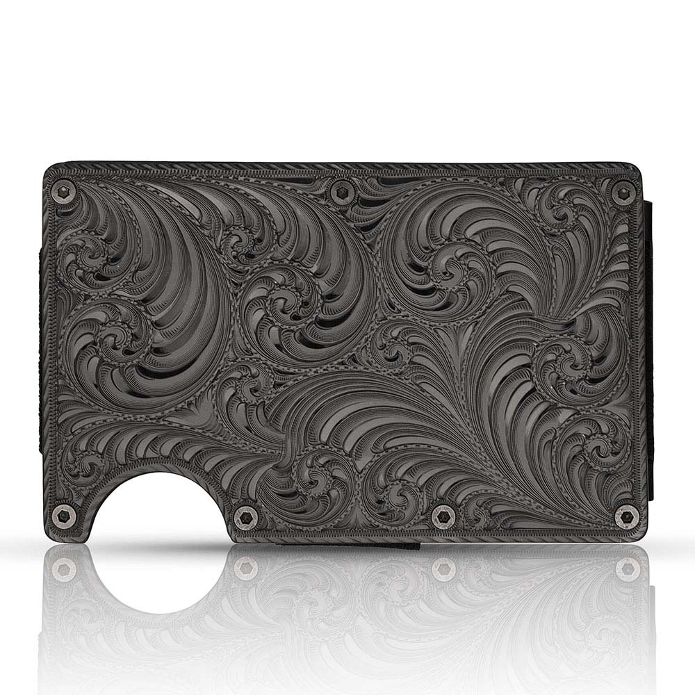 Custom Gunmetal Montana Credit Card & Cash Case (3.50"x2.20")