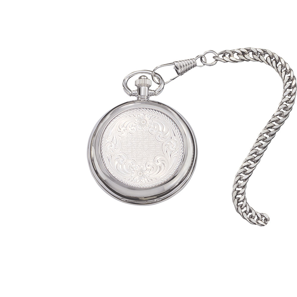 Custom Small Silver Inlay Pocket Watch - Any Figure