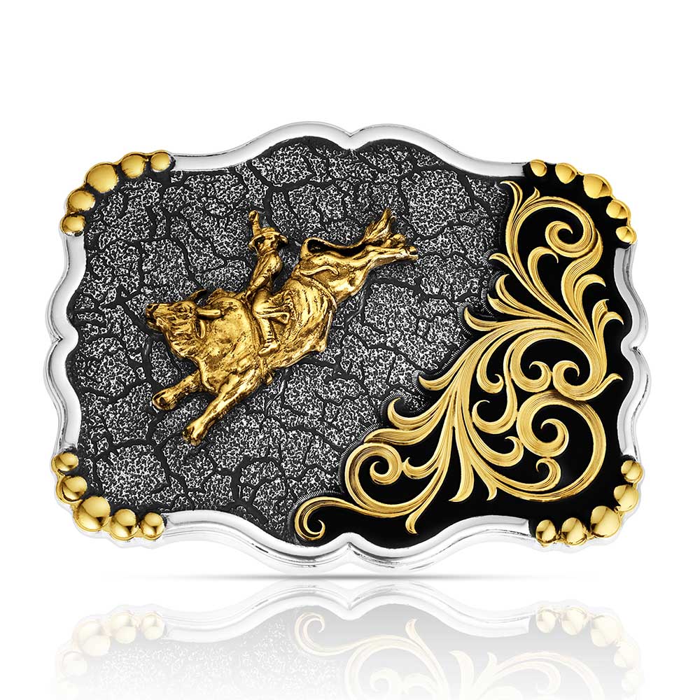 Shadow Mesa Cracked Earth Buckle with Bull Rider | Montana