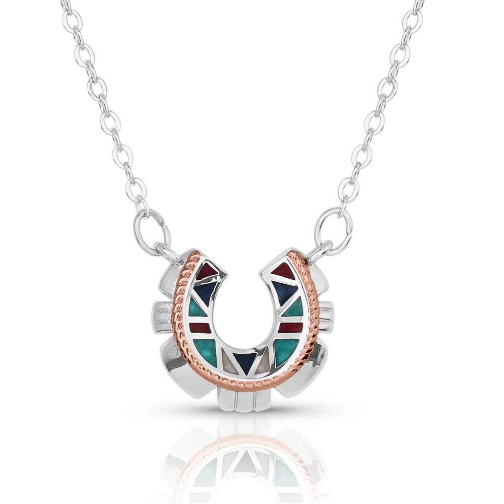 Western Mosaic Horseshoe Necklace