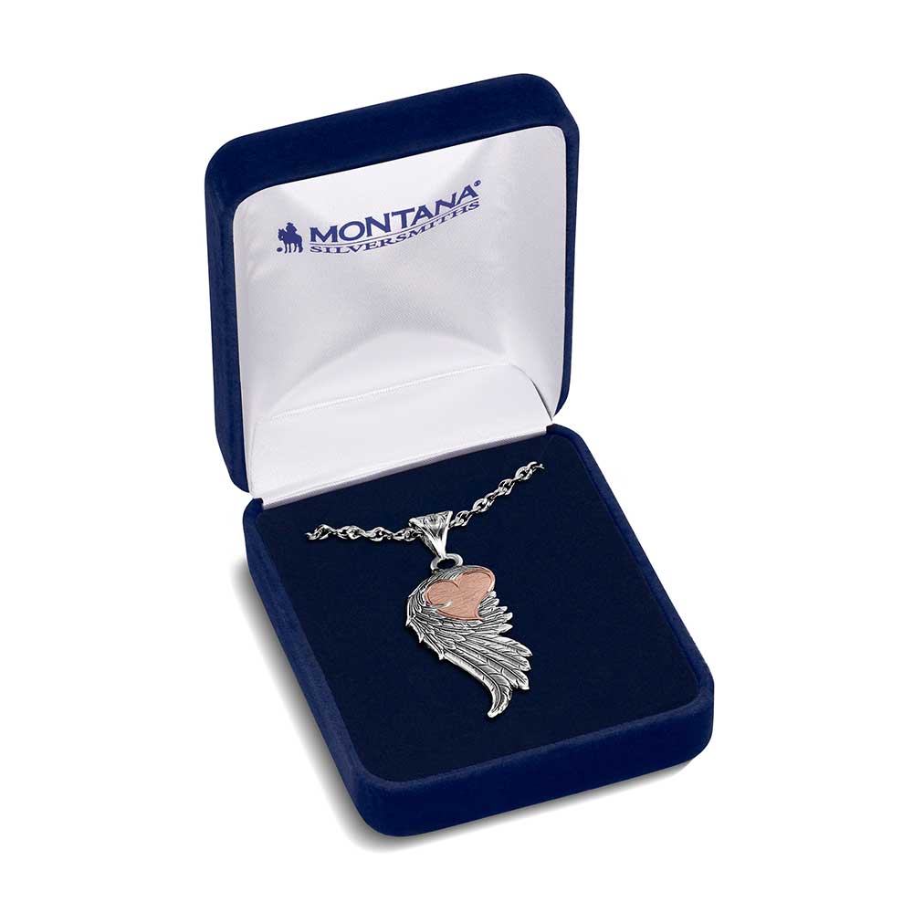 Rose Gold Heart Strings Feather Necklace | Montana Silversmiths