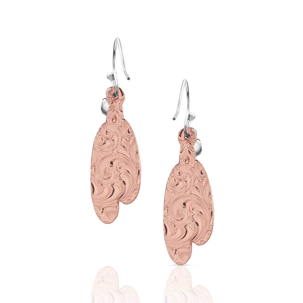 Gift of Rose Gold Freedom Feather Earrings