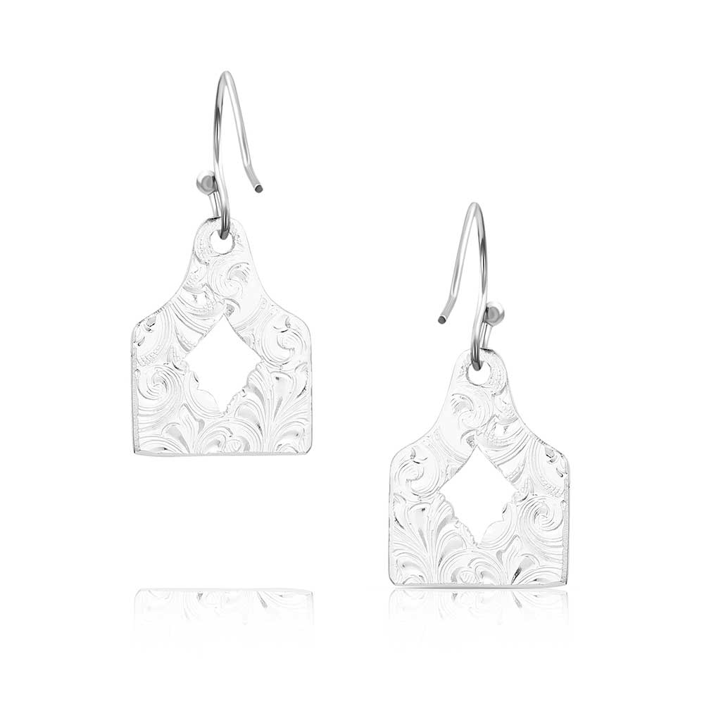 Out West Cow Tag Earrings