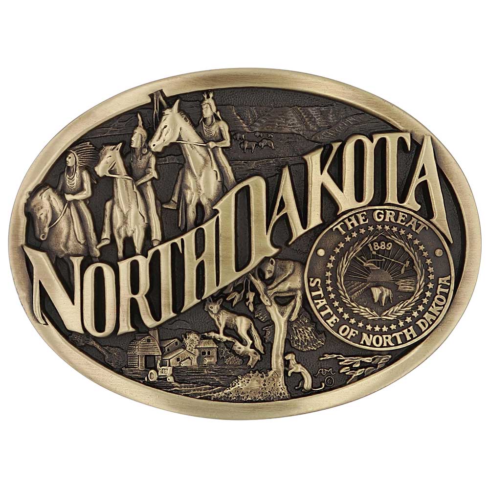 North Dakota State Heritage Attitude Buckle