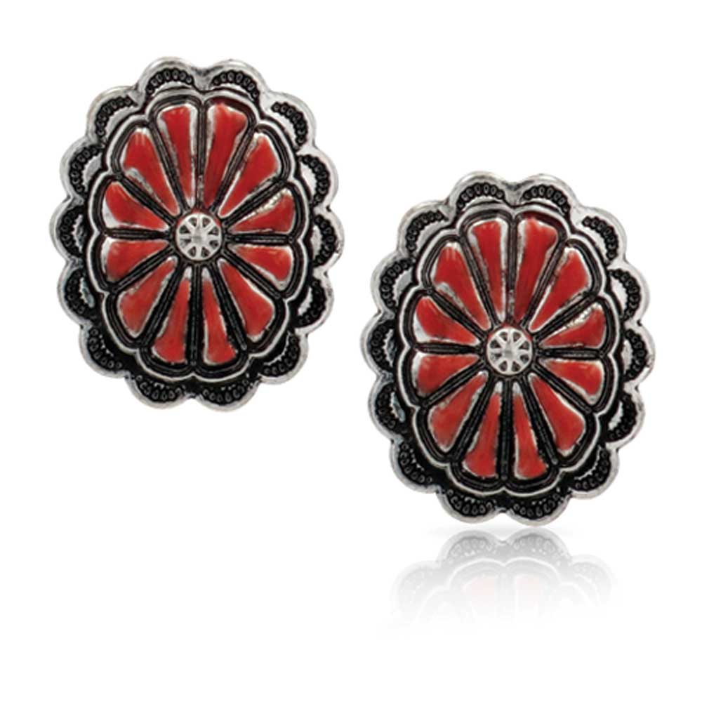Scarlet Blossoms Concho Attitude Earrings