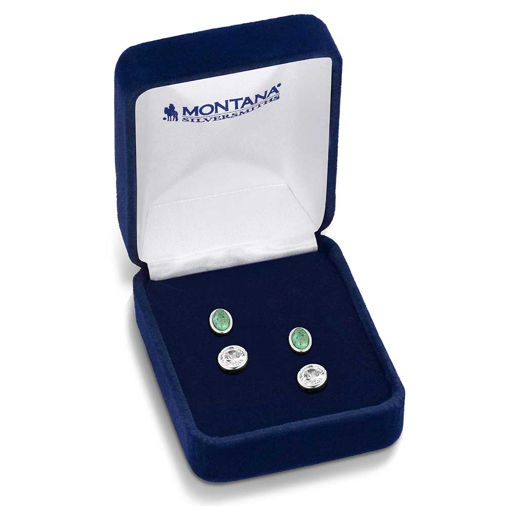 Circle Four Post Earring Set