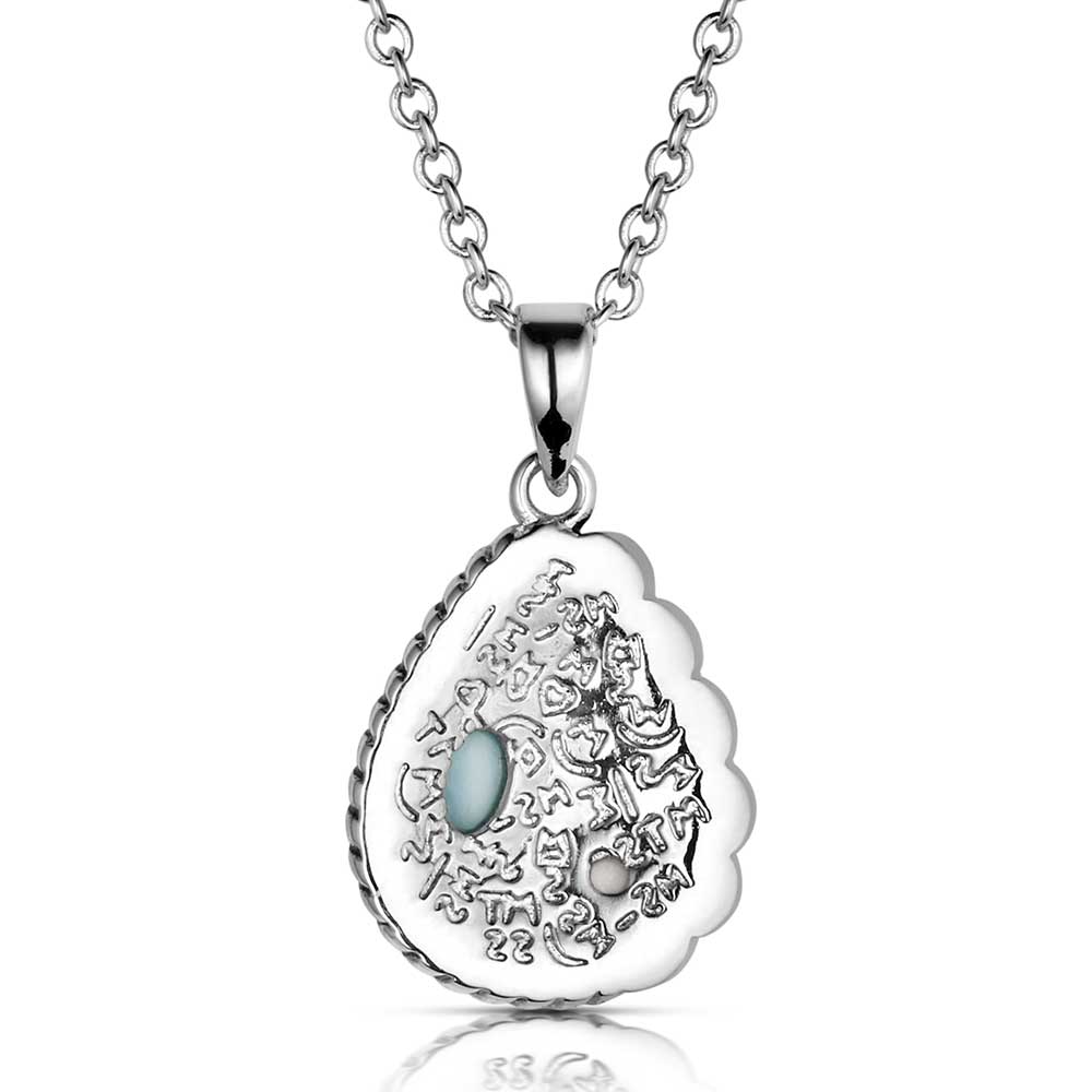 PT999 パールチャーム ダイヤ計0.02ct Cowgirl Credo Necklace | Montana Silversmiths