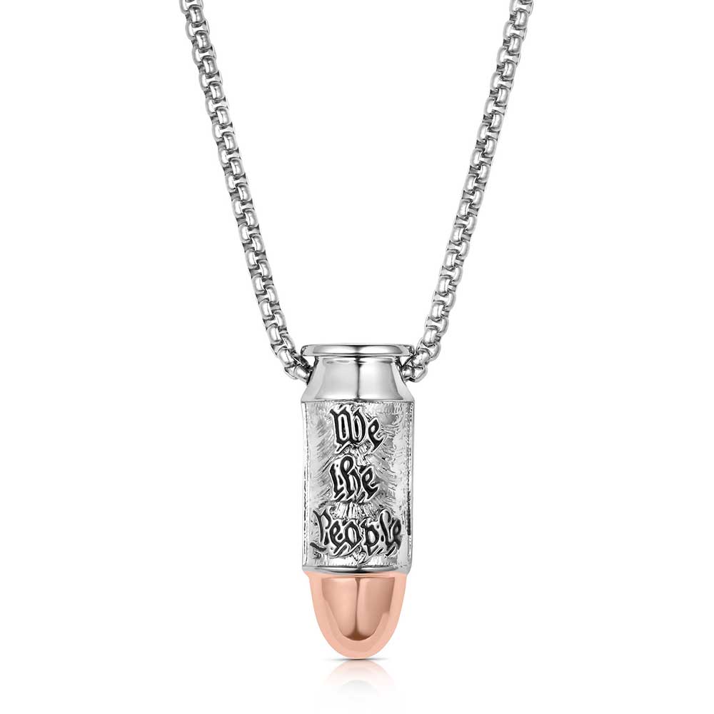 We the People Pistol Bullet Necklace