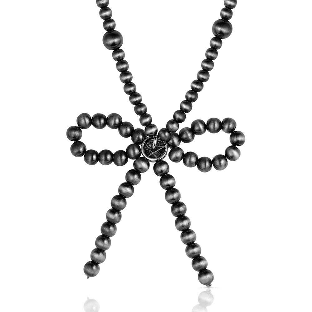 Forever Tied Beaded Bow Necklace