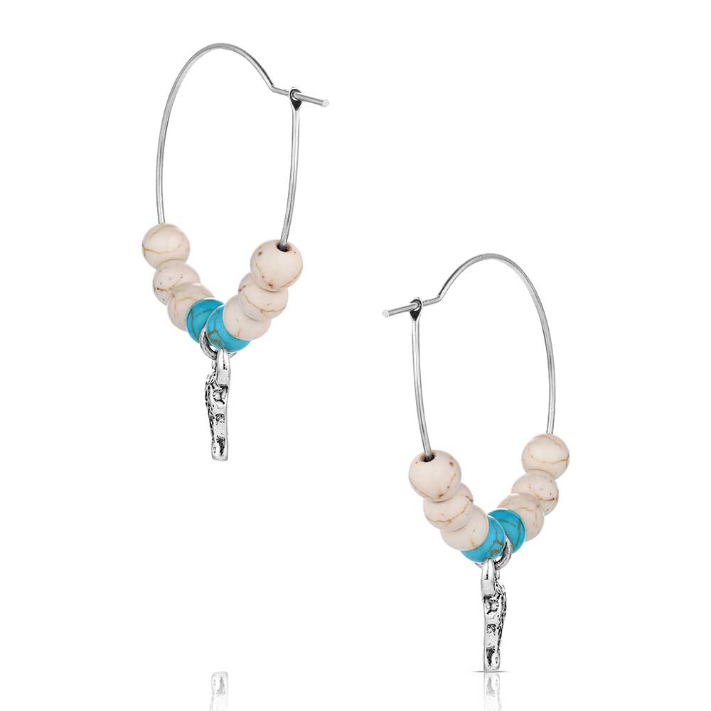 Ivory Skies Beaded Hoop Earring
