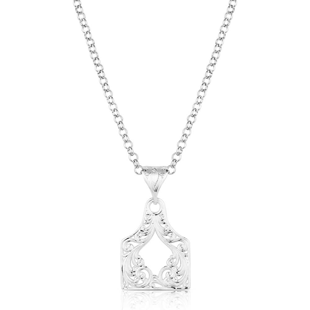 Out West Cow Tag Necklace