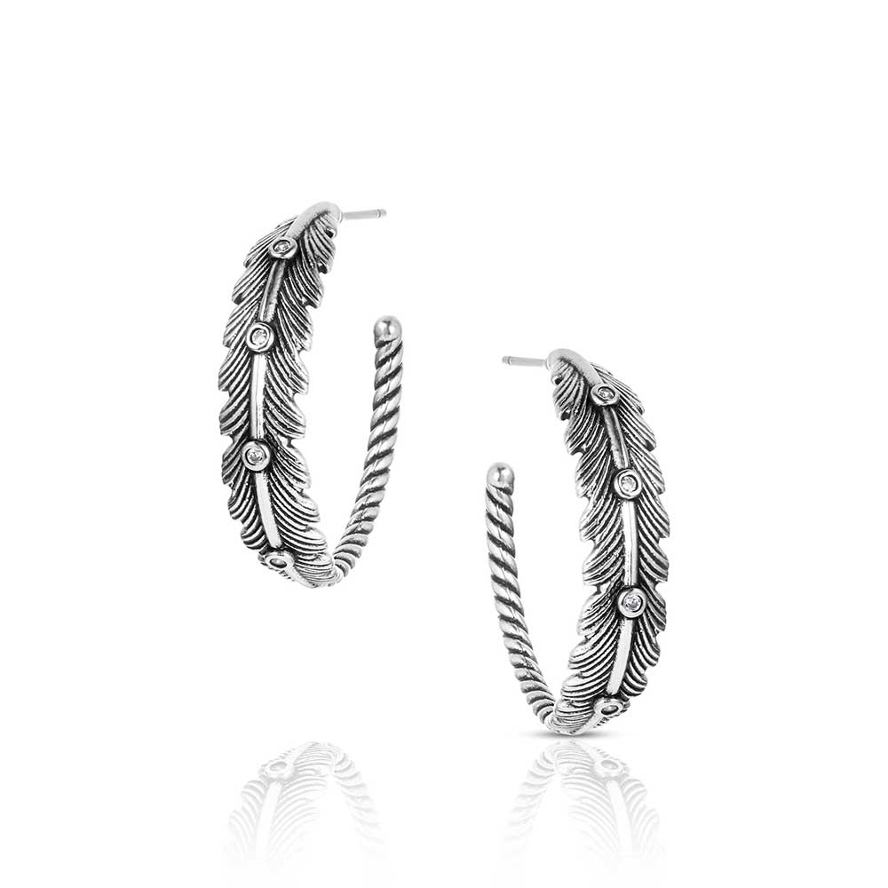 Feathered Path Hoop Earrings