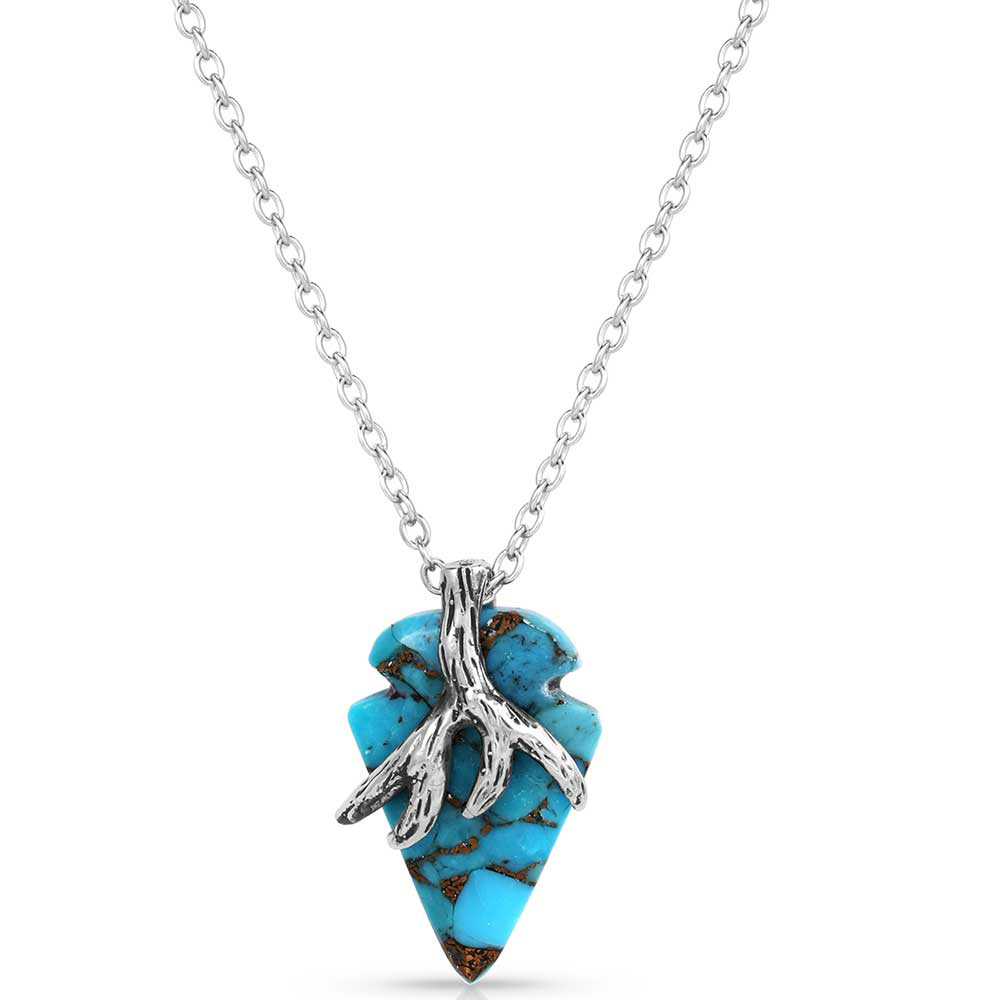 Antlers Point Turquoise Arrowhead Necklace