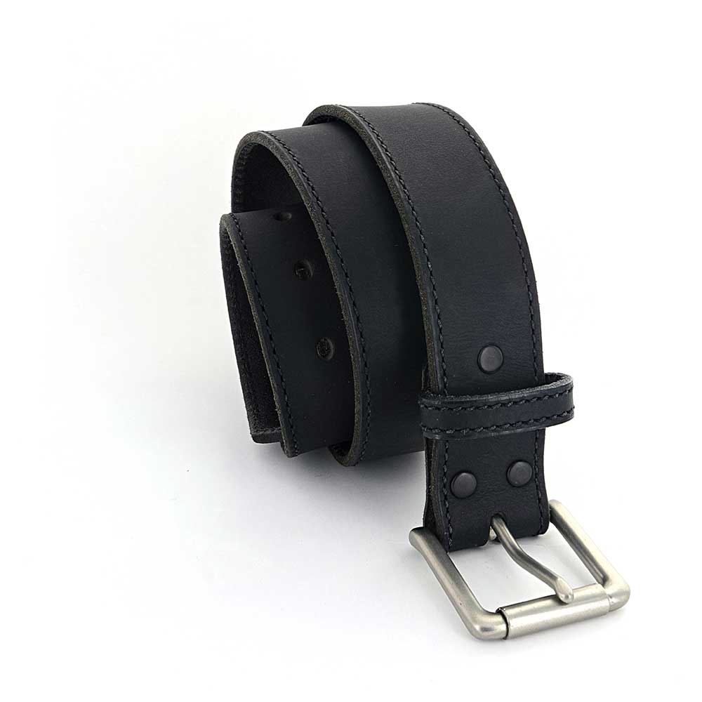 Casual Black Leather Belt
