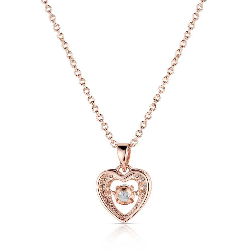 Let's Dance A Little Dance Rose Gold Heart Necklace Montana