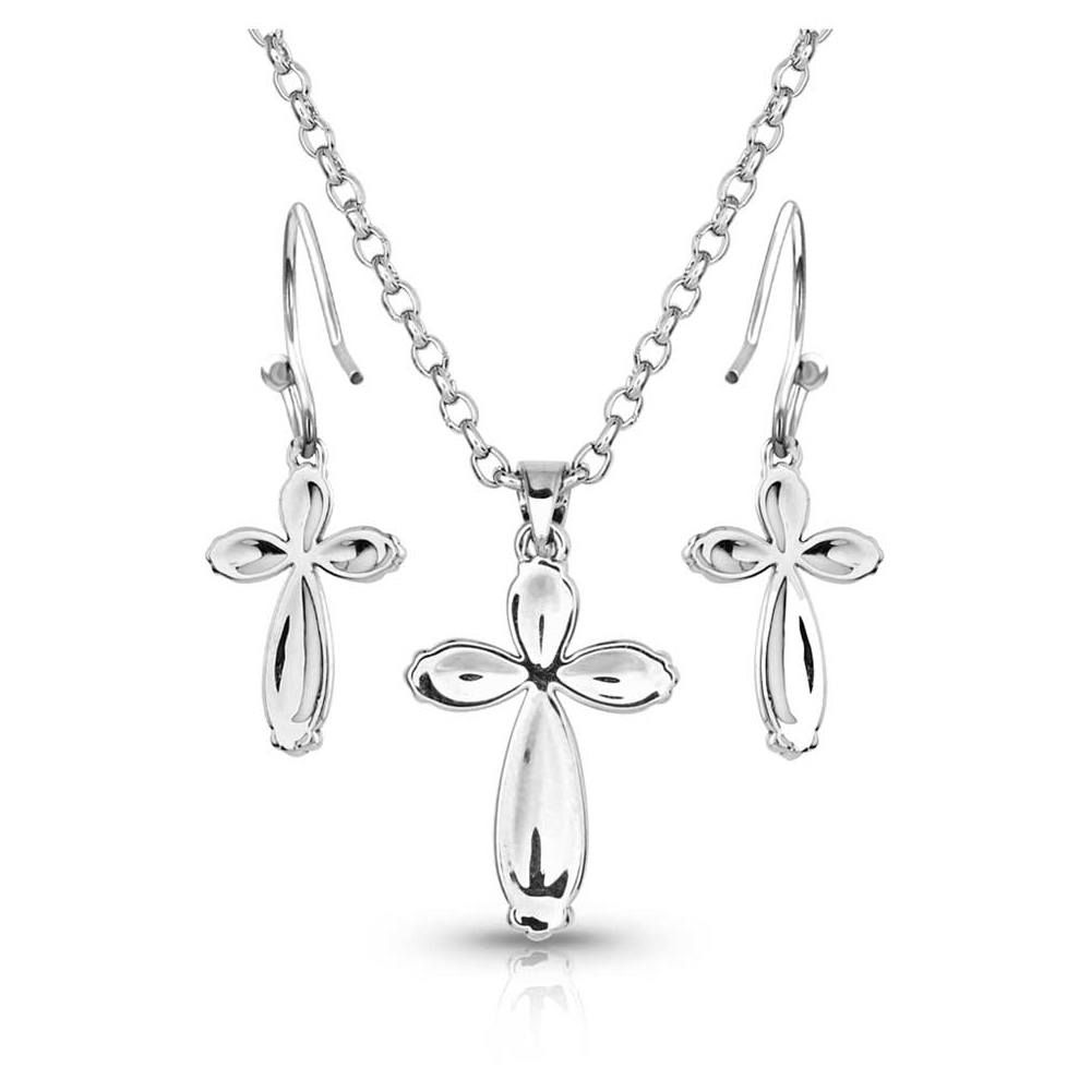 Gleaming Faith Cross Jewelry Set