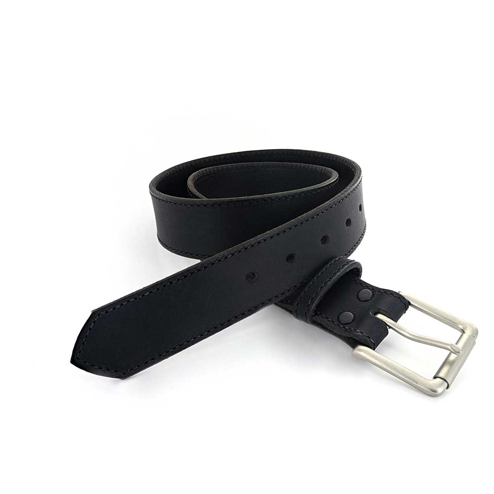 Casual Black Leather Belt | Montana Silversmiths