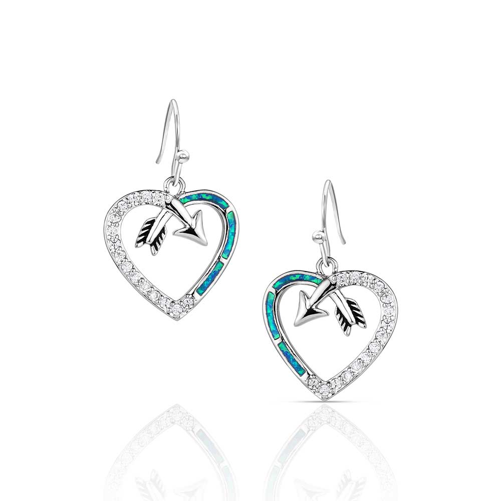 Follow Your Arrow Opal Heart Earrings Montana Silversmiths