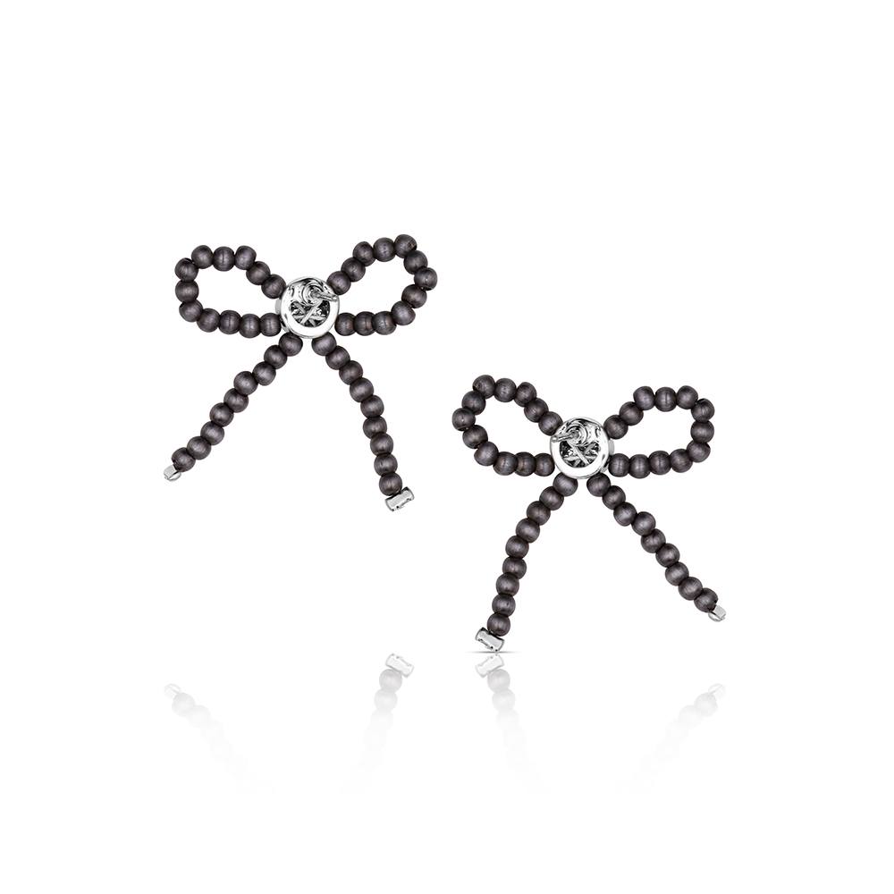 Forever Tied Beaded Bow Earrings