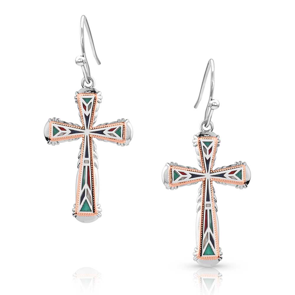 Western Mosaic Cross Earrings