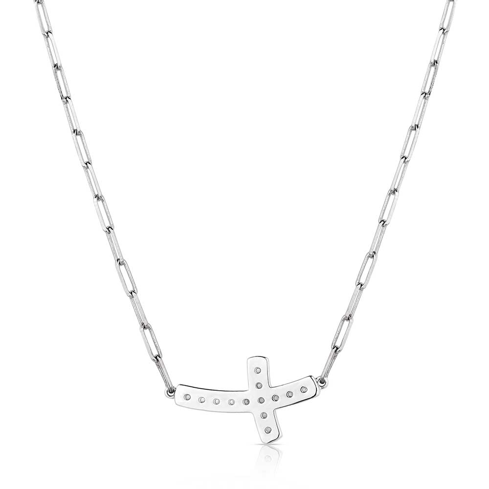 Lean on Me Crystal Cross Necklace