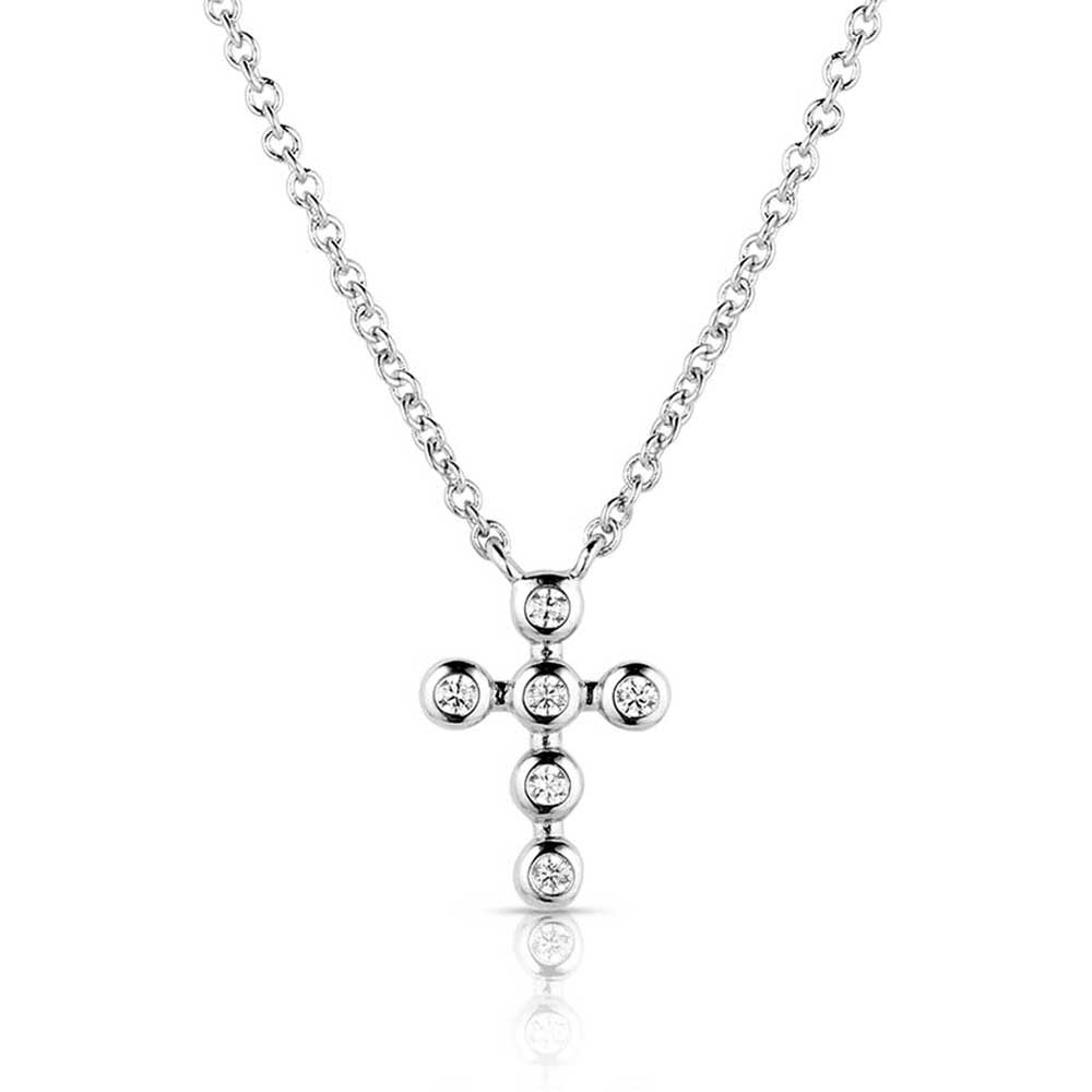 Simple Belief Crystal Cross Necklace