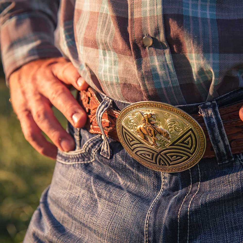 Bold Southwest Buckle With End of the Trail