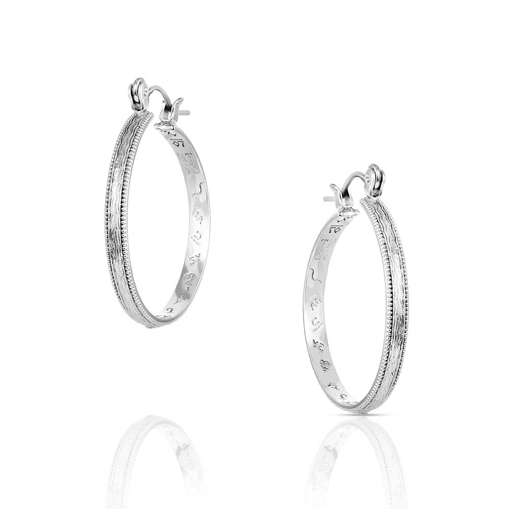 Rustic Serenity Hoop Earrings Montana Silversmiths