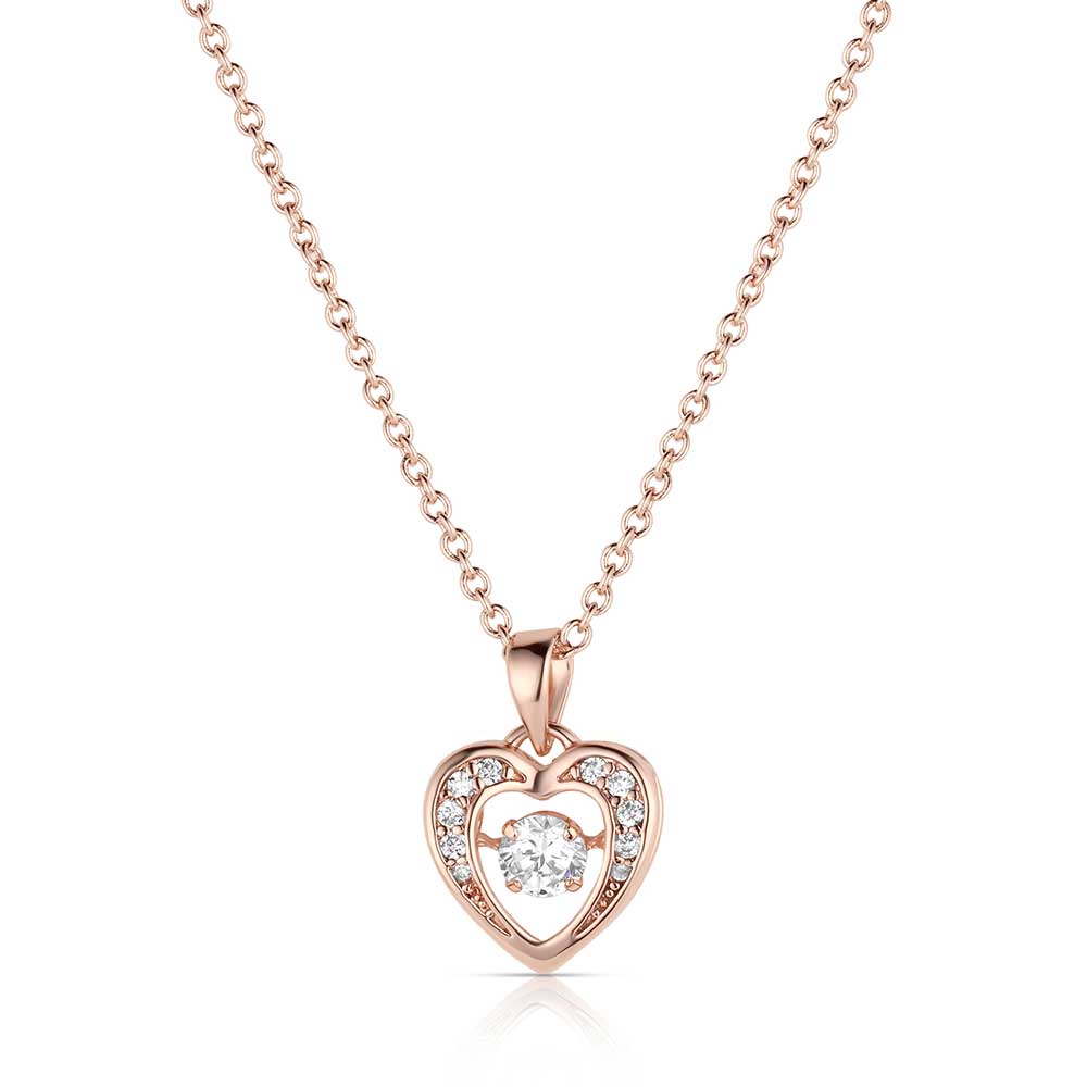 Let's Dance A Little Dance Rose Gold Heart Necklace | Montana