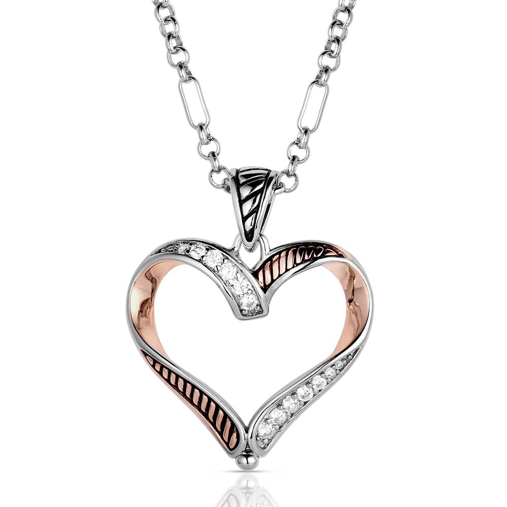 Facets of Love Rose Gold Heart Necklace Montana Silversmiths