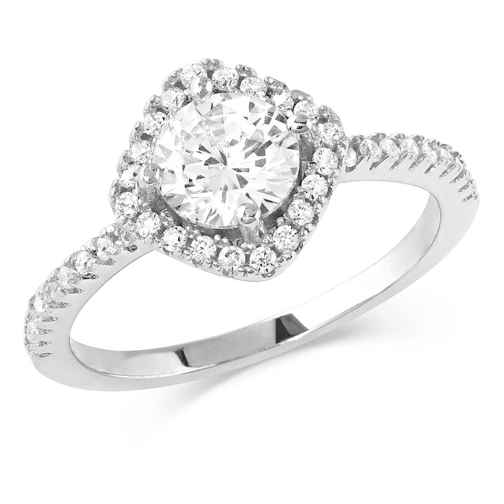 Squarely Perfect Haloed Ring