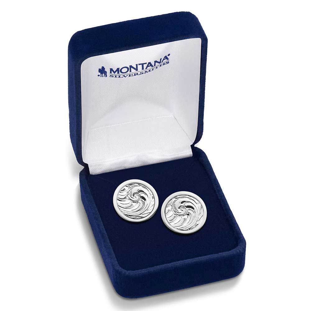 Round Engraved Cuff Links